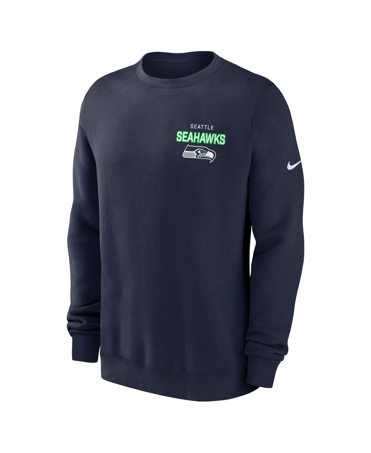 Nike Men's College Navy Seattle Seahawks Primetime Club Fleece Pullover Sweatshirt In Blue