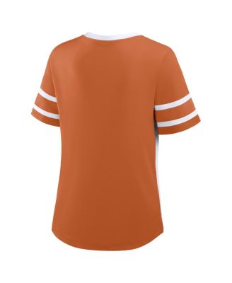 Women's Orange/White Texas Longhorns Be Fearless Athena Lace-Up T-Shirt