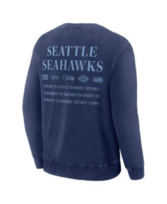 Men's Navy Seattle Seahawks Deep Route Pullover Sweatshirt