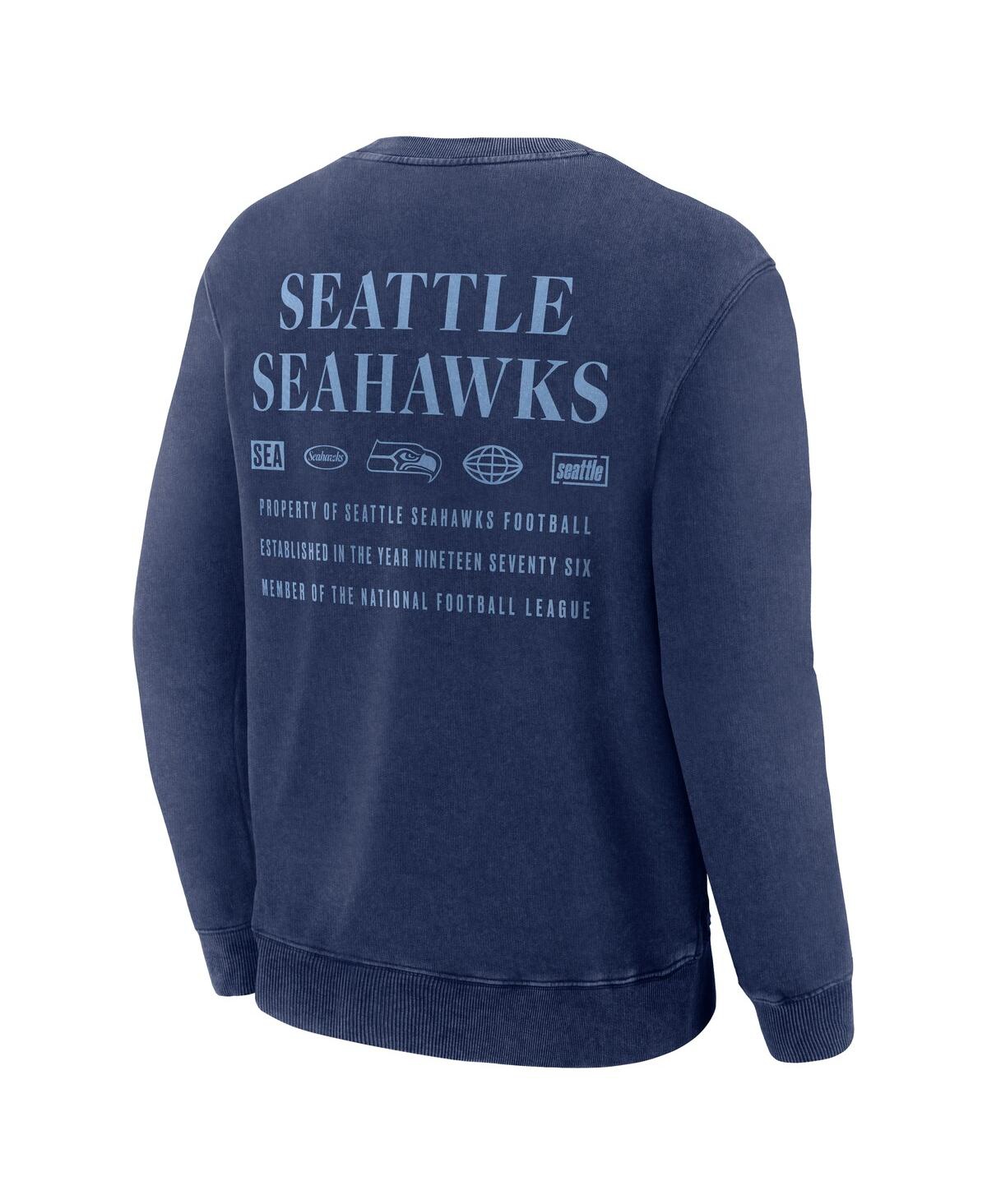 Fanatics Men's Navy Seattle Seahawks Deep Route Pullover Sweatshirt