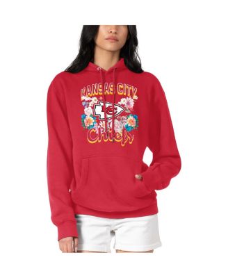 G-III 4Her by Carl Banks - Women's Red Kansas City Chiefs Flowers Team Logo Graphic Fleece Pullover Hoodie