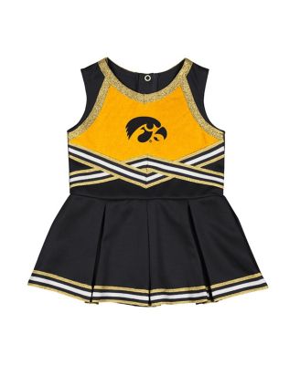 Girls Baby Boys and Girls Black Iowa Hawkeyes Lollipop Park Cheer Dress