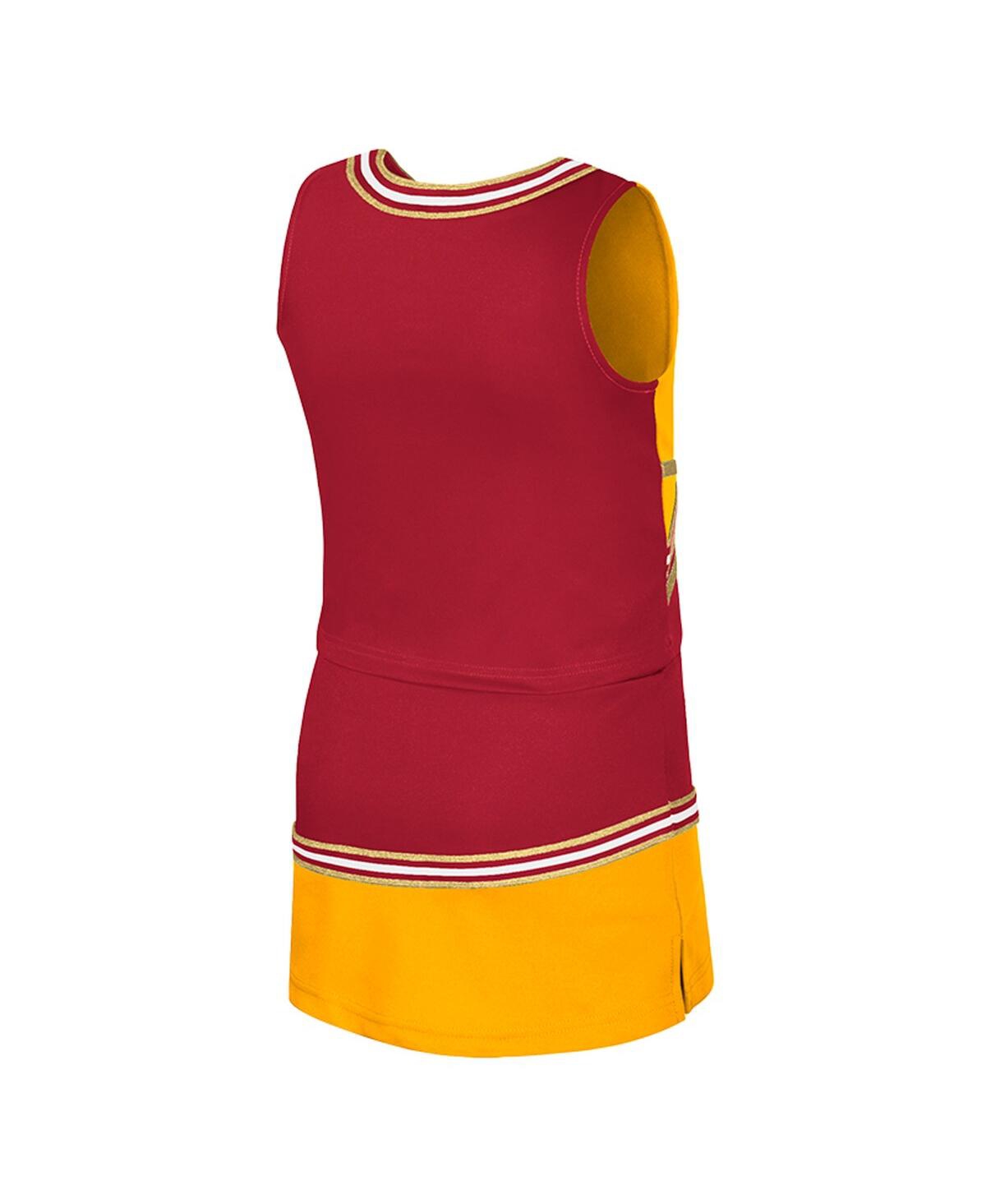 Colosseum Big Girls 2-piece Cardinal Iowa State Cyclones Lollipop Park Cheer Set In Red