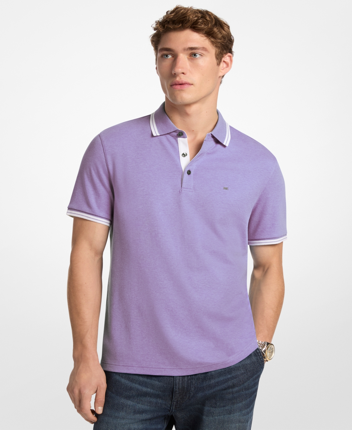Michael Kors Men's Greenwich Polo Shirt In Purple