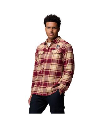 Columbia - Men's Garnet Florida State Seminoles Flare Gun Omni-Wick Flannel Long Sleeve Button-Up Shirt