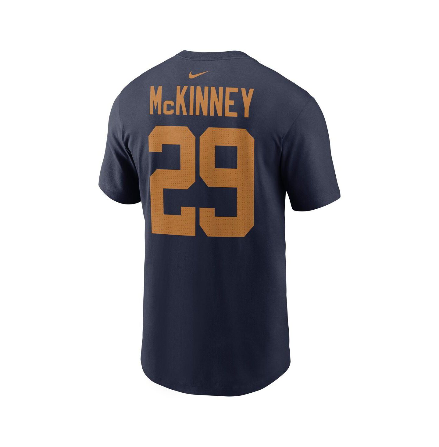 Мужская футболка Nike Xavier McKinney Navy Green Bay Packers The 1923 Classic Name & Number — фото 3