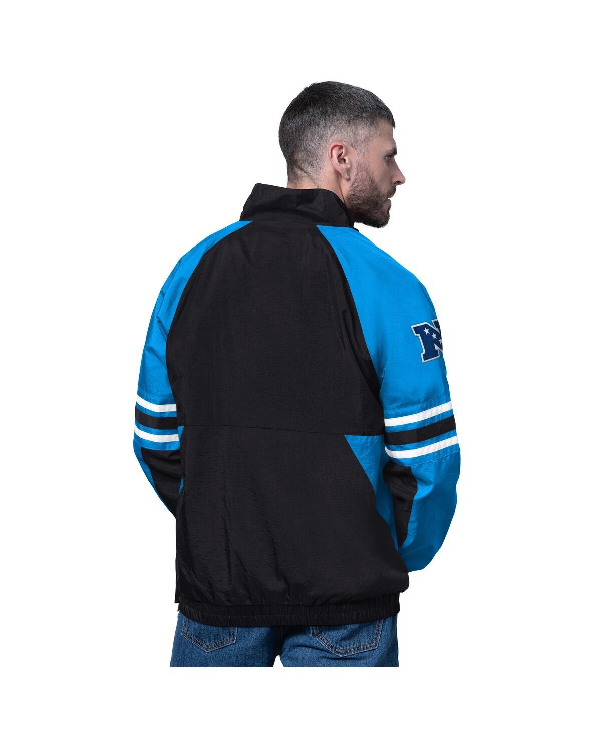 Starter Men's Black Carolina Panthers Prospect Half-zip Pullover Sweatshirt In Multi