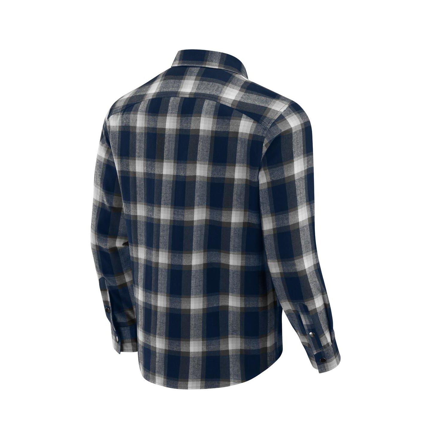 Мужская рубашка Fanatics Darius Rucker Collection by Navy Michigan Wolverines Team Flannel Plaid Full-Snap — фото 3