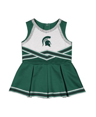 Girls Baby Boys and Girls Green Michigan State Spartans Lollipop Park Cheer Dress