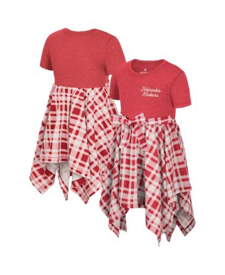 Colosseum - Girls Toddler Scarlet Nebraska Huskers Marceline Plaid Dress
