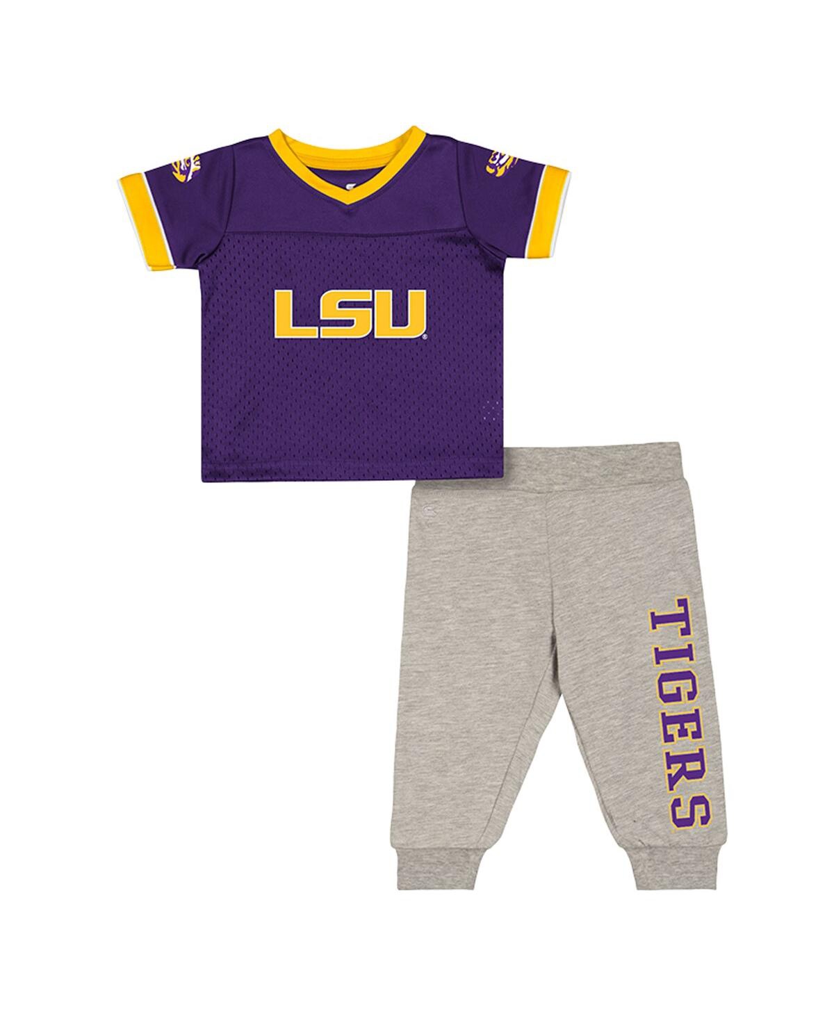 Colosseum Kids' Baby Boys And Girls Newborn 2-piece Lsu Tigers Nothing But The Hits Football Set In Multi