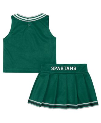 Girls Toddler 2-Piece Green Michigan State Spartans Lollipop Park Cheer Set