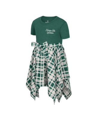 Girls Toddler Green Michigan State Spartans Marceline Plaid Dress