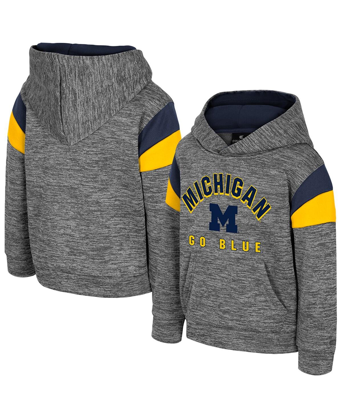 Colosseum Toddler Gray Michigan Wolverines Wizard City Hoodie In Gray