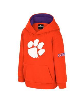 Toddler Orange Clemson Tigers Big Logo Volume Fleece Pullover Hoodie