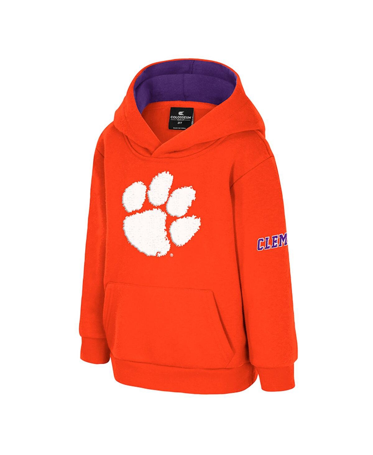 Colosseum Toddler Orange Clemson Tigers Big Logo Volume Fleece Pullover Hoodie In Orange