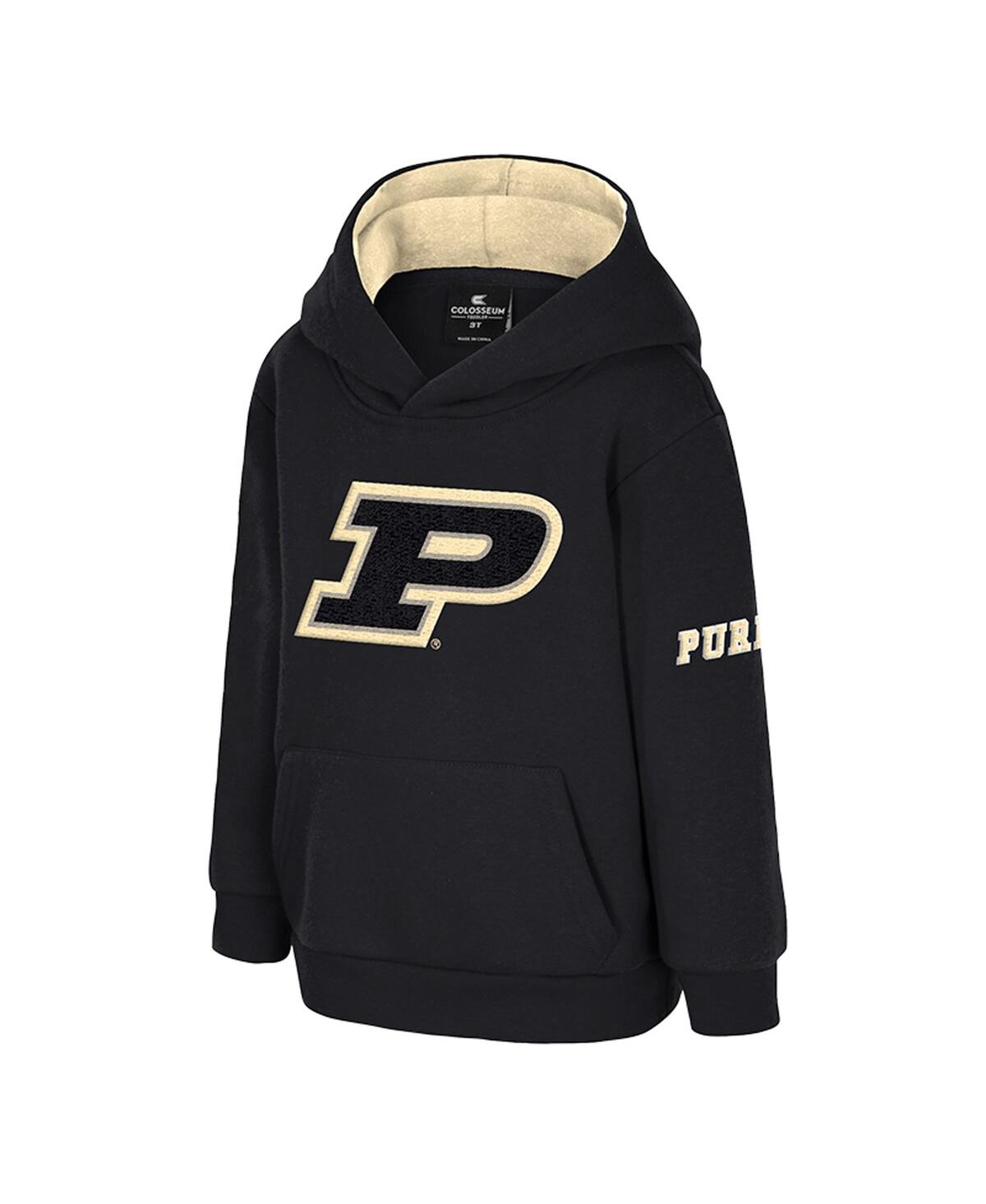 Colosseum Toddler Black Purdue Boilermakers Big Logo Volume Fleece Pullover Hoodie In Black