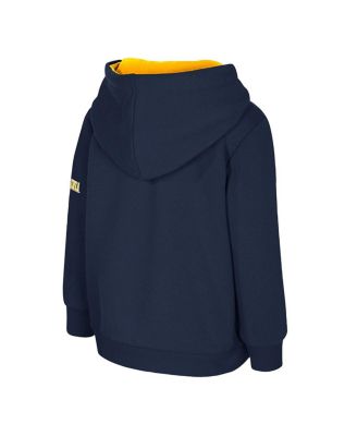 Toddler Navy West Virginia Mountaineers Big Logo Volume Fleece Pullover Hoodie