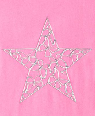 Girls' Toddler 2T-4T Metallic Star Print Short-Sleeve T-Shirt, Macy's Exclusive