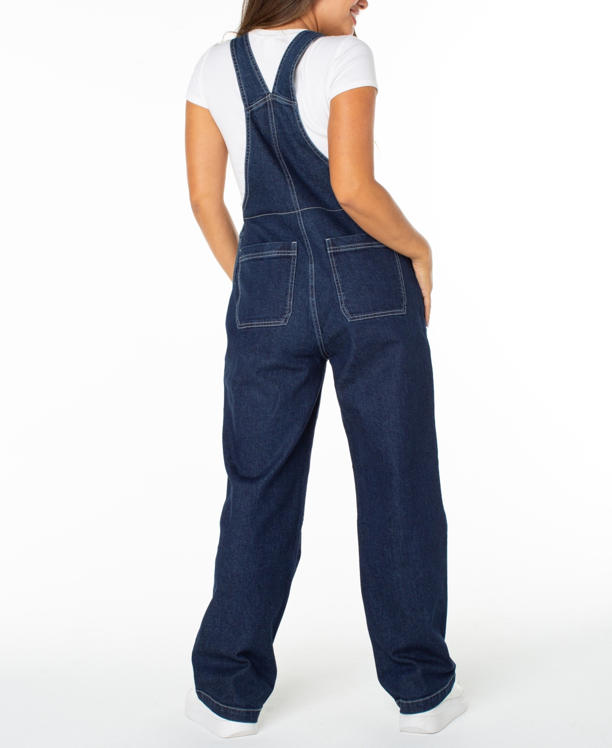 Celebrity Pink Juniors' Straight-Leg Denim Overalls