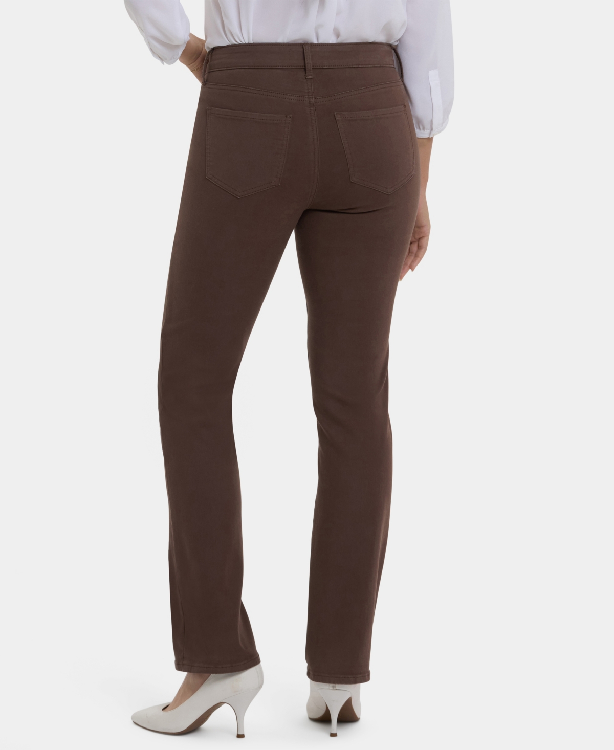 Nydj Women's High Rise Marilyn Straight Jeans In Brown