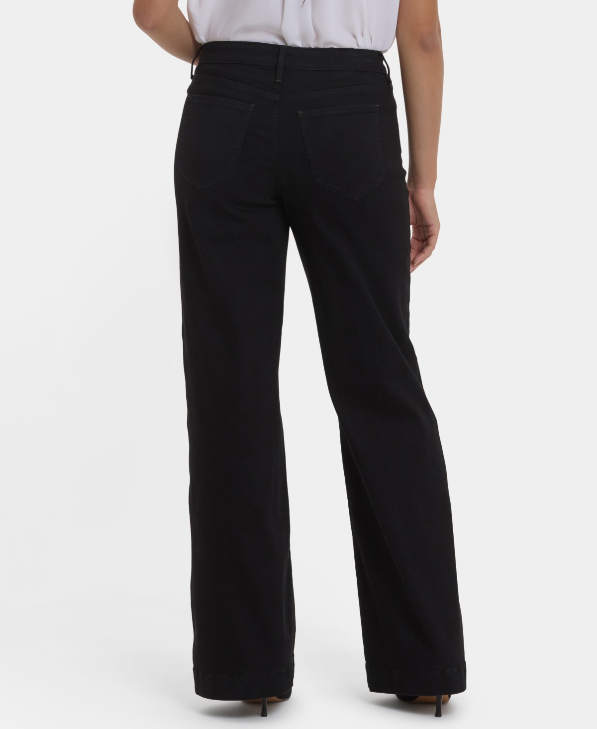 Nydj Teresa High Waist Wide Leg Jeans With Patch Pockets In Black