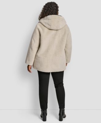 Plus Size Hooded Toggle Coat