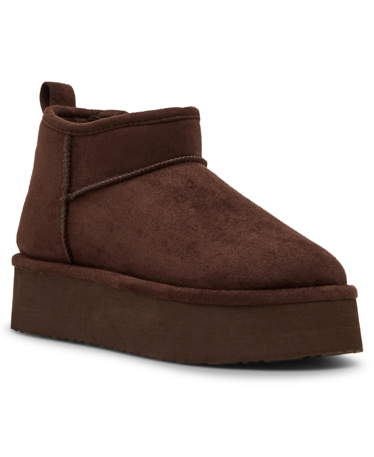 Madden Girl Women's Brave Cozy Mini Platform Booties In Brown
