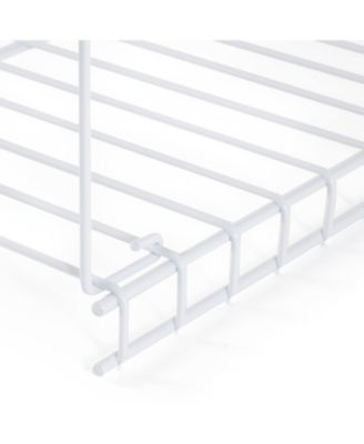 24 In Universal Closet Steel Wire Added Storage Hanging Shelf, White