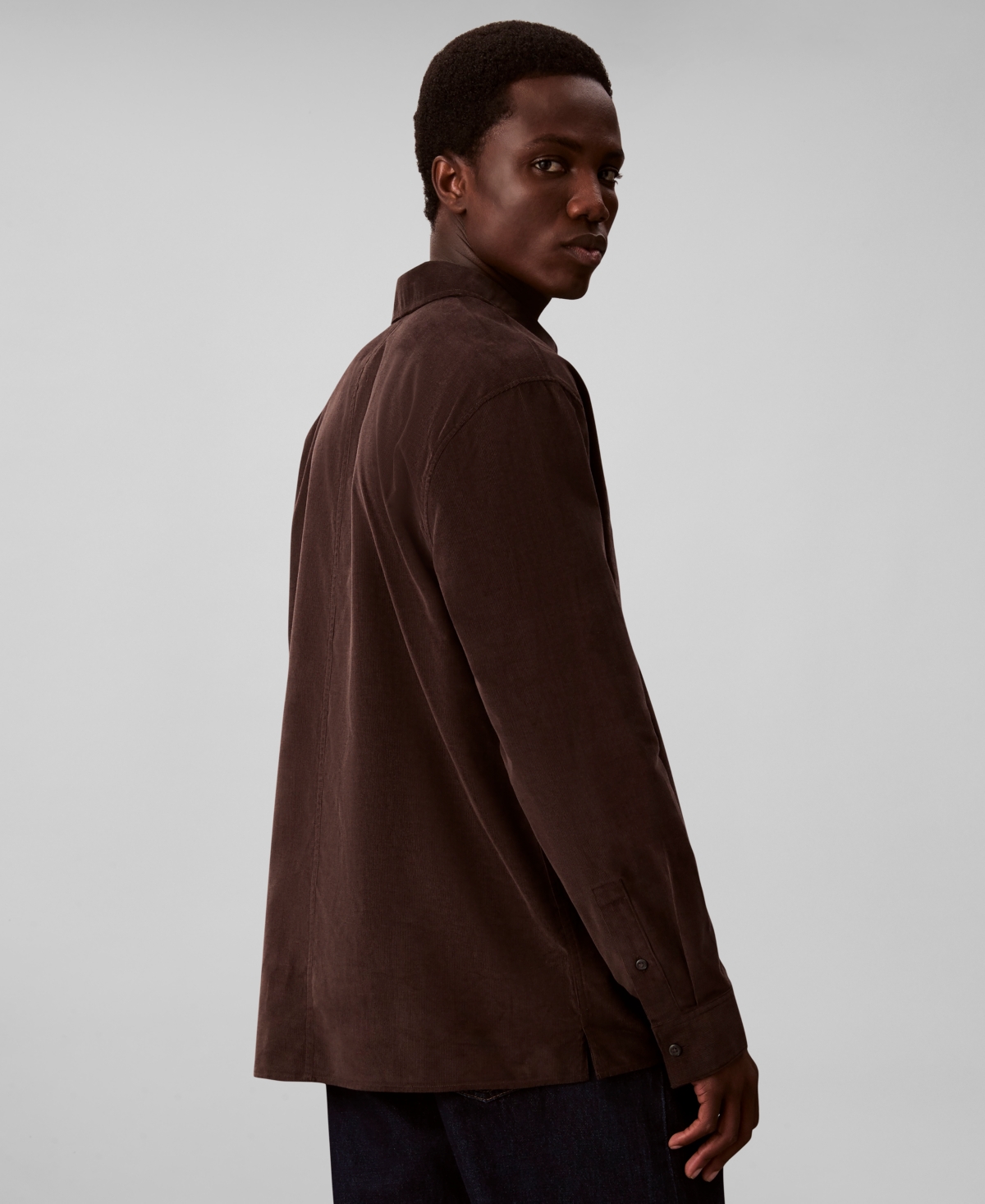 Calvin Klein Men's Classic-fit Button-down Shirt In Brown