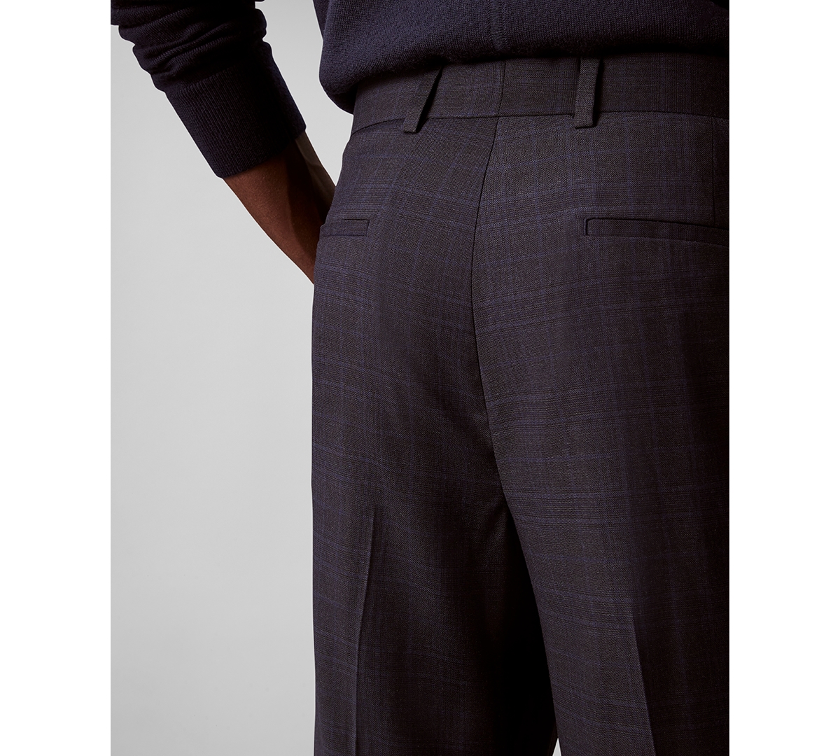 Calvin Klein Men's Viscose Blend Check Slim Trouser In Purple