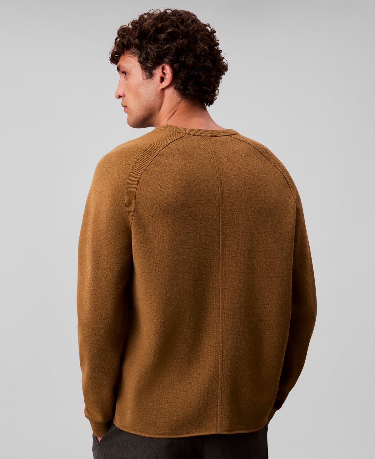 Calvin Klein Men's Tech Knit Crewneck Sweater In Brown
