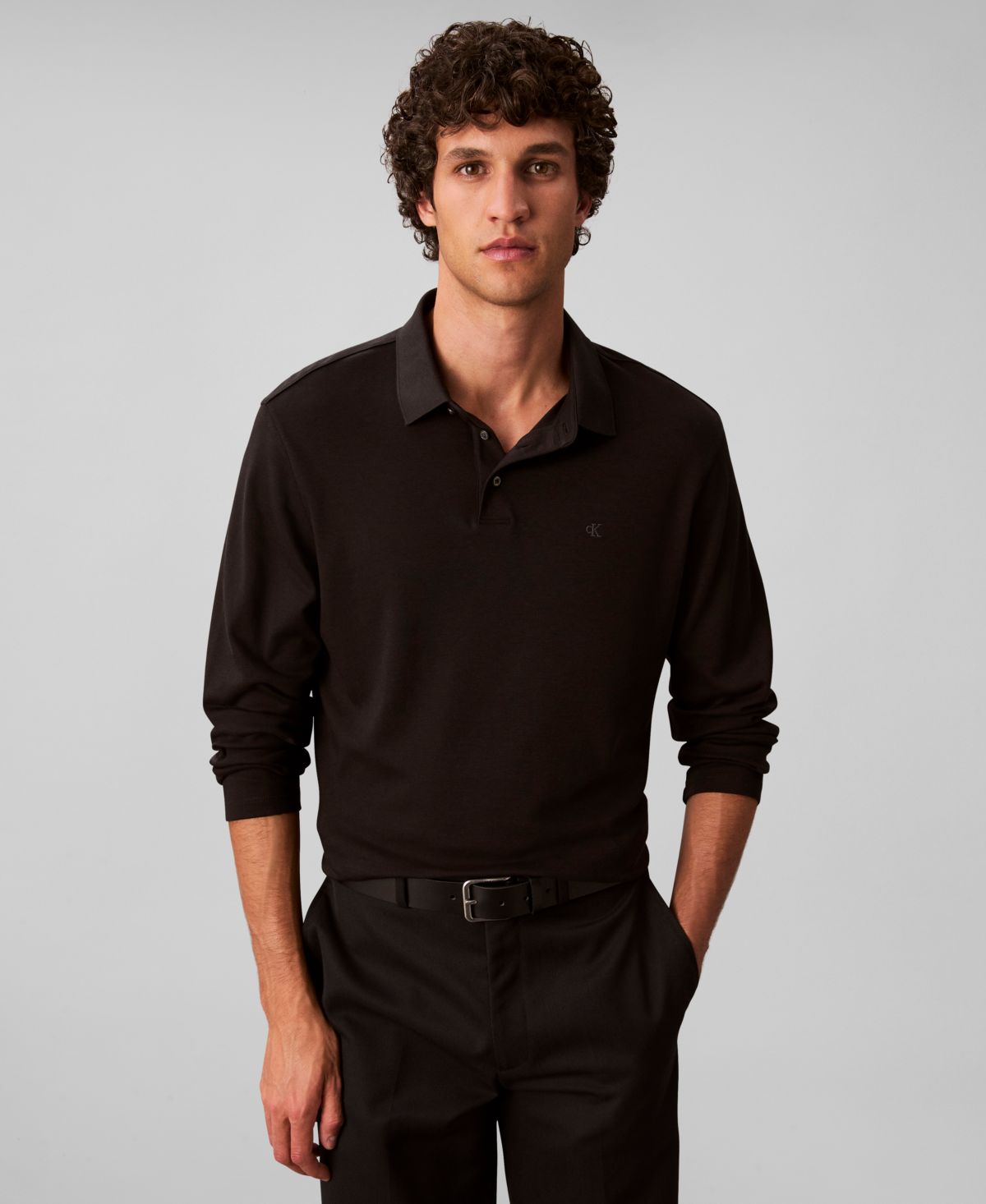 Хлопчатобумажная рубашка поло Supima с длинным рукавом