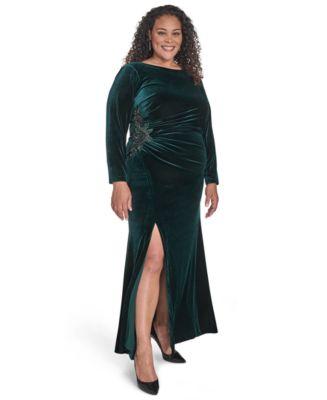 eliza j ruched velvet dress Eliza J Size 10 Black Brown Dress V-Neck Sleeve Ruched Velvet Pencil Formal  B43