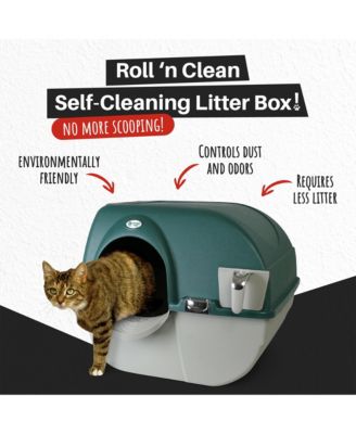 VMRA20-1-PR Premium Roll 'N Clean Self Cleaning Litter Box, LG, Green