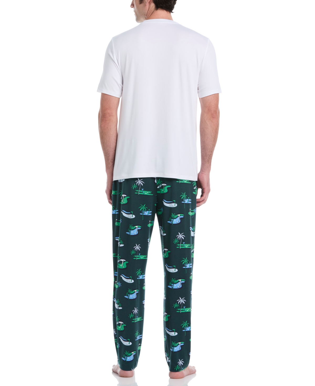 Perry Ellis Portfolio Men's Soft Touch Beach Course Pajama Pants In Green