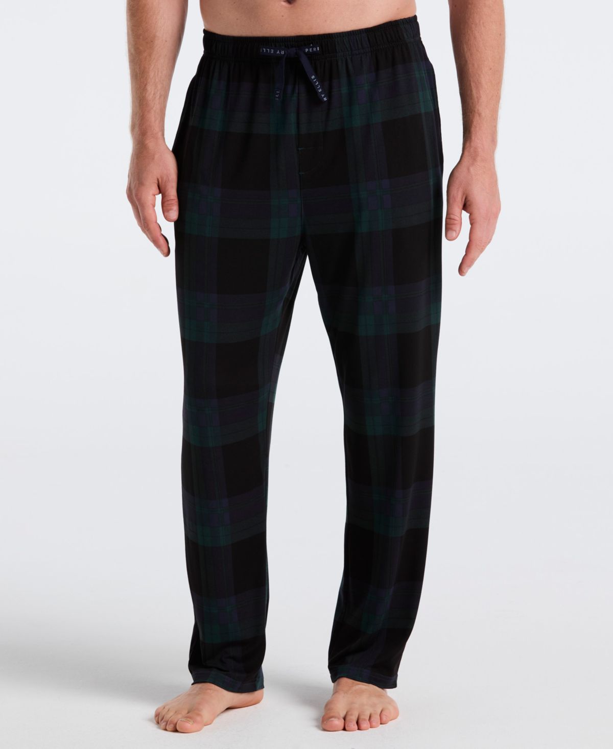 Мужские пижамные брюки Deluxe Touch из саржи в клетку с принтом