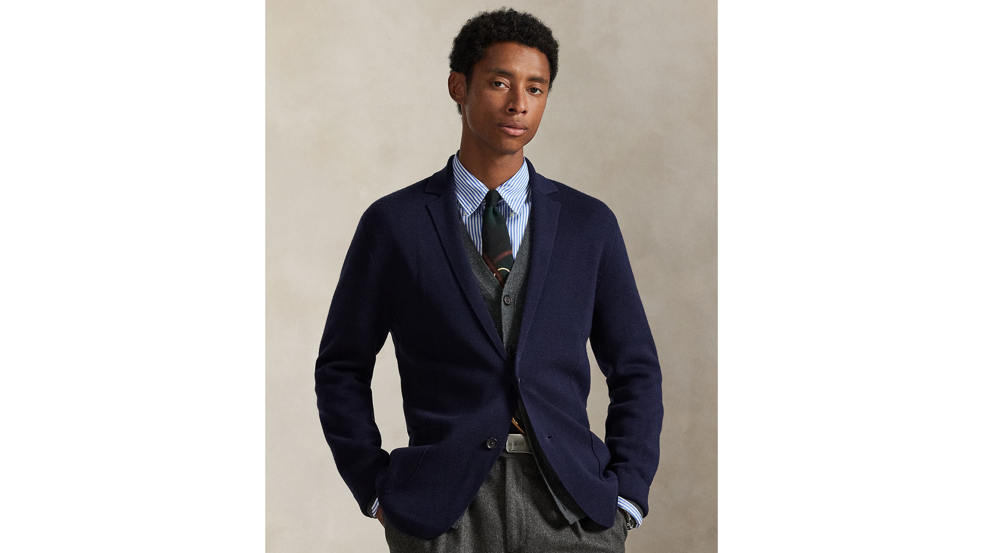 Polo Ralph Lauren Men's Merino Long Sleeve Blazer Cardigan