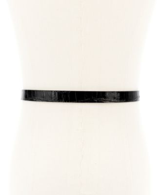 Logo Skinny Leather Belt