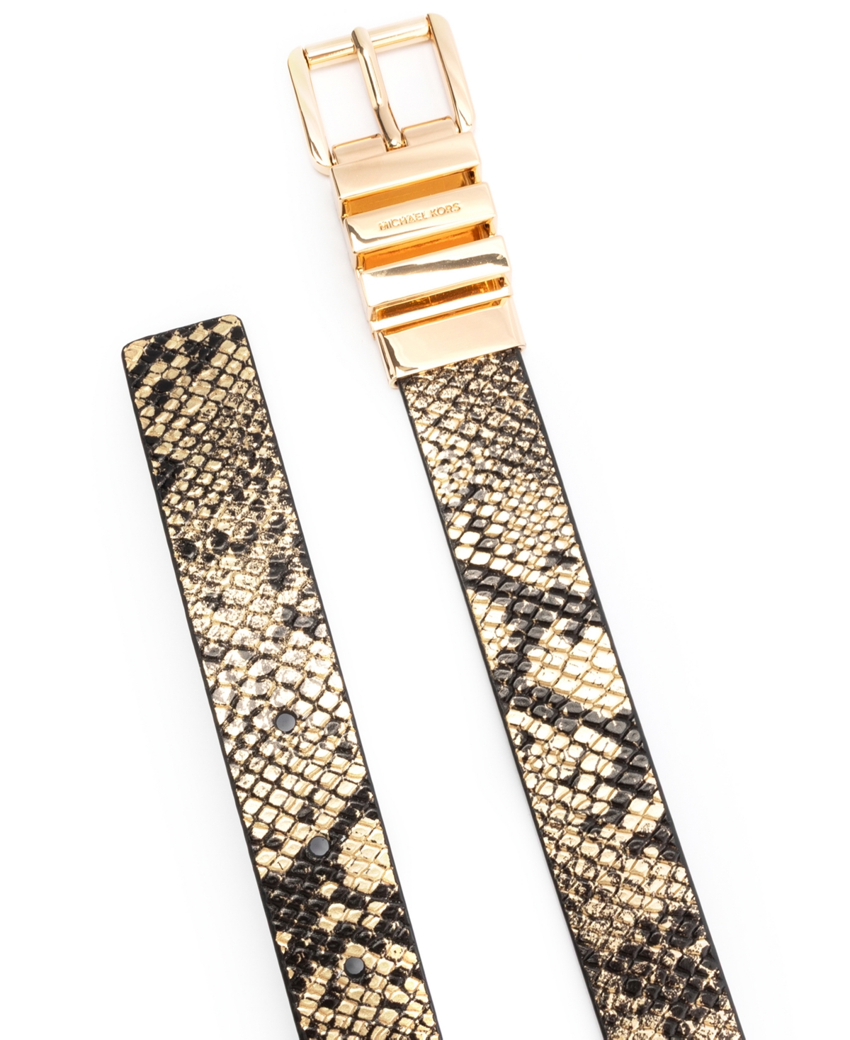 Michael Kors Women's Reversible Snake Pattern Belt In Brown