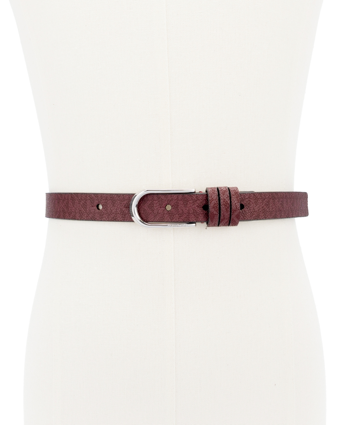 Michael Kors Women's Non-reversible Belt In Burgundy