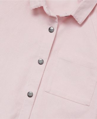 Girls 3/4 Sleeve Corduroy Shirt Dress