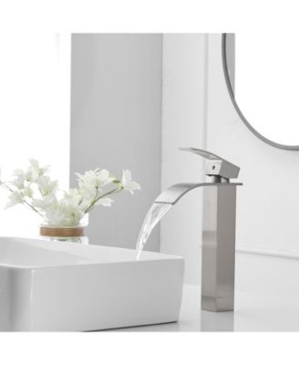Waterfall Single Hole Single Handle Bathroom Vessel Sink Faucet With Pop-up Drain Assembly
