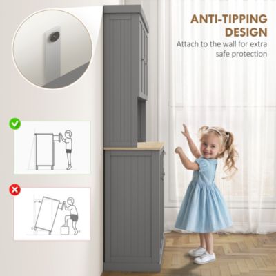 71" Buffet with Hutch, Kitchen Pantry Storage Cabinet with Drawer