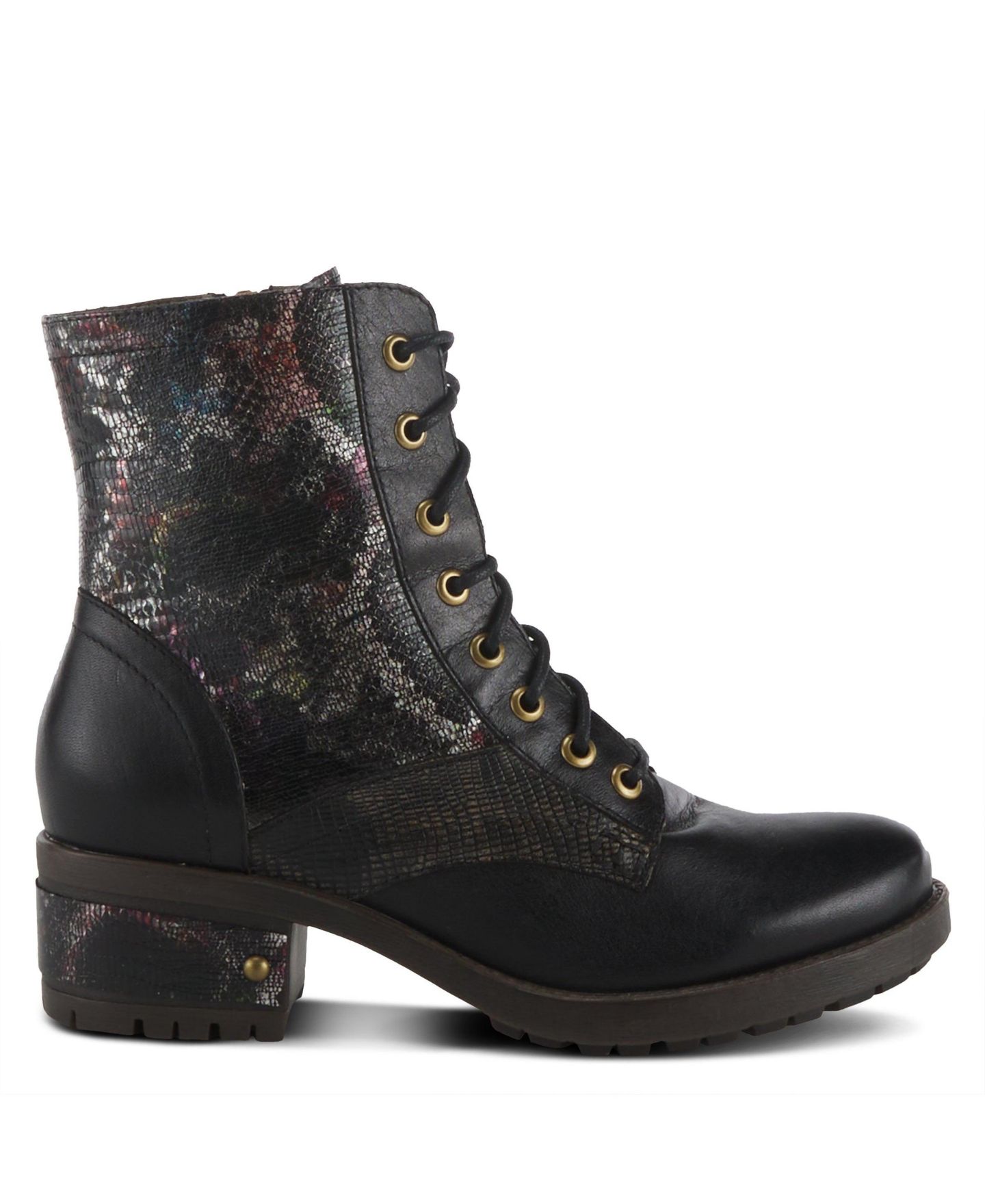 Женские ботинки L'Artiste Spring Step Marty-Met Heeled Bootie with Metallic Vamp, цвет: Чёрный разноцветный — фото 5