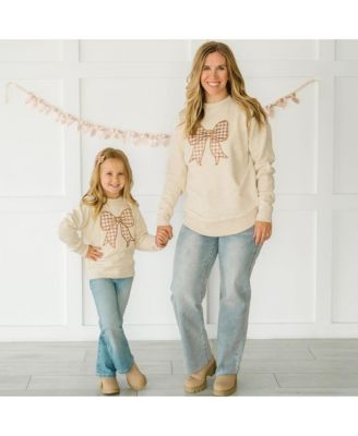 Girls Gingham Printed Tulle Bow Clip Set