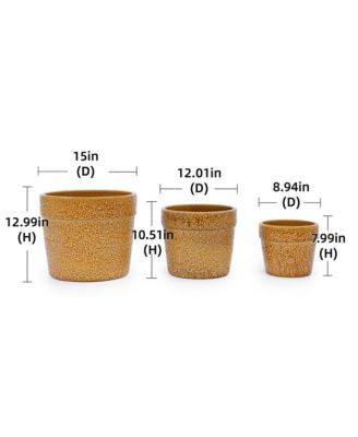 3-Piece Ceramic Flowerpot Set