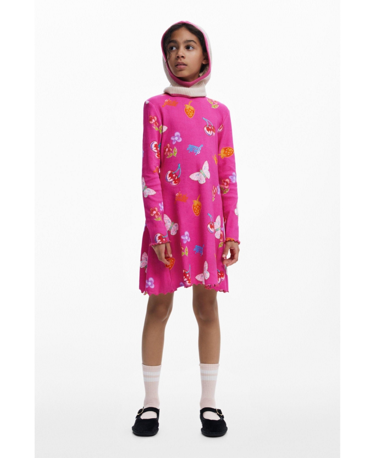 Desigual Girls's Ribbed skater dress shapes