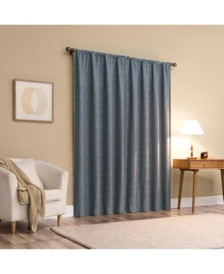 Belmont Floral Jacquard 100% Blackout Rod Pocket Curtain Panel