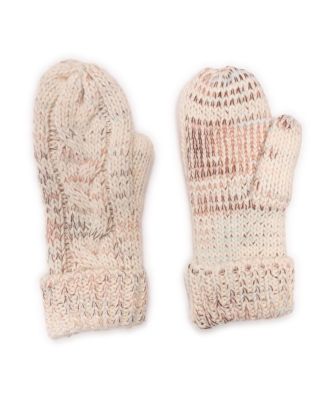 Women's Color block Stripe Cable Mittens